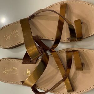 Seychelles Women's Metallic Gold and Brown Sandals